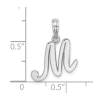 10K White Gold Polished M Script Initial Charm-10K6422WM