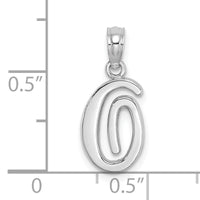 10K White Gold Polished O Script Initial Charm-10K6422WO