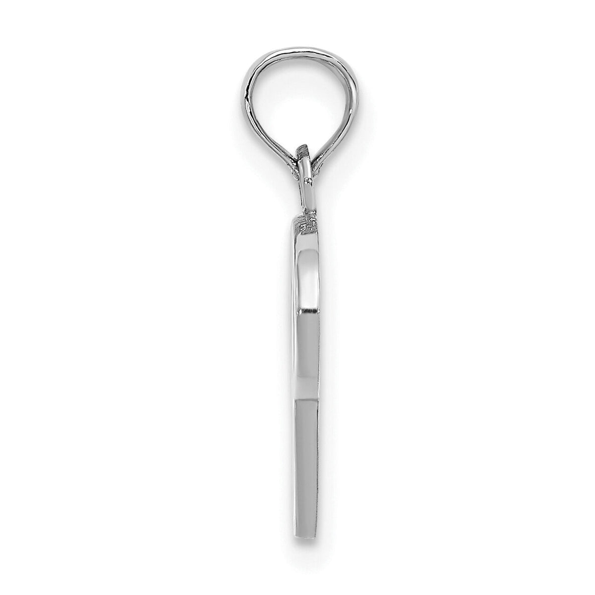 10K White Gold Polished P Script Initial Charm-10K6422WP