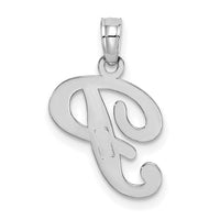 10K White Gold Polished P Script Initial Charm-10K6422WP