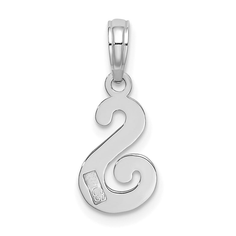 10K White Gold Polished S Script Initial Charm-10K6422WS