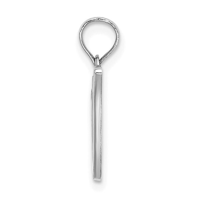 10K White Gold Polished V Script Initial Charm-10K6422WV