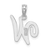 10K White Gold Polished W Script Initial Charm-10K6422WW