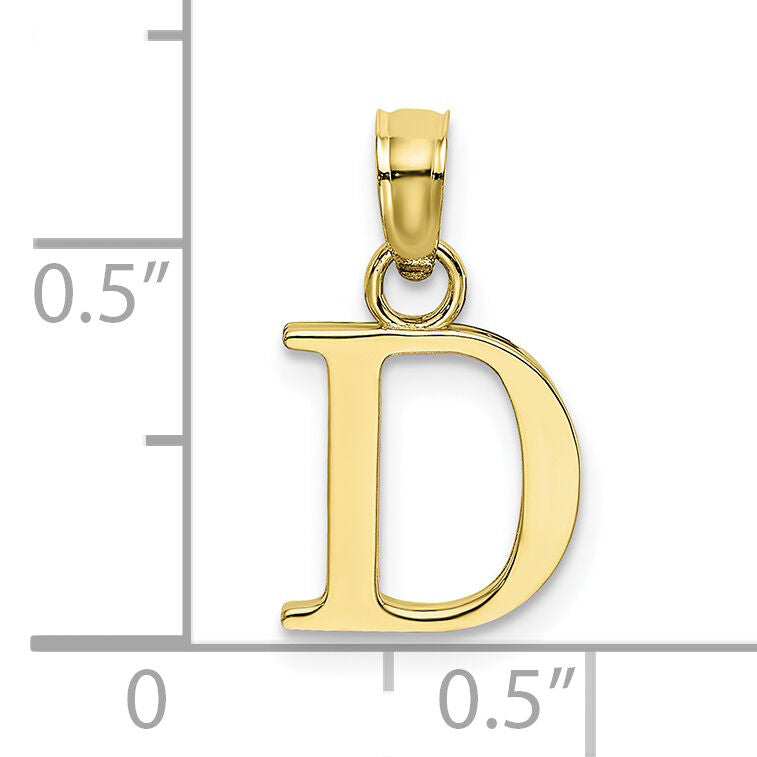 10K Polished D Block Initial Charm-10K6423D