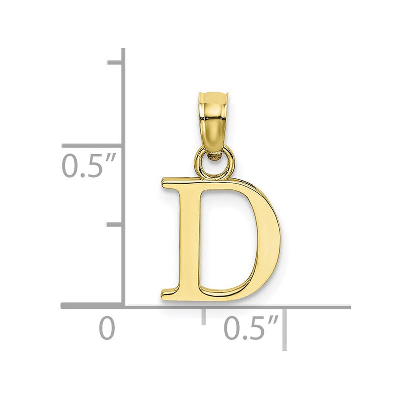 10K Polished D Block Initial Charm-10K6423D