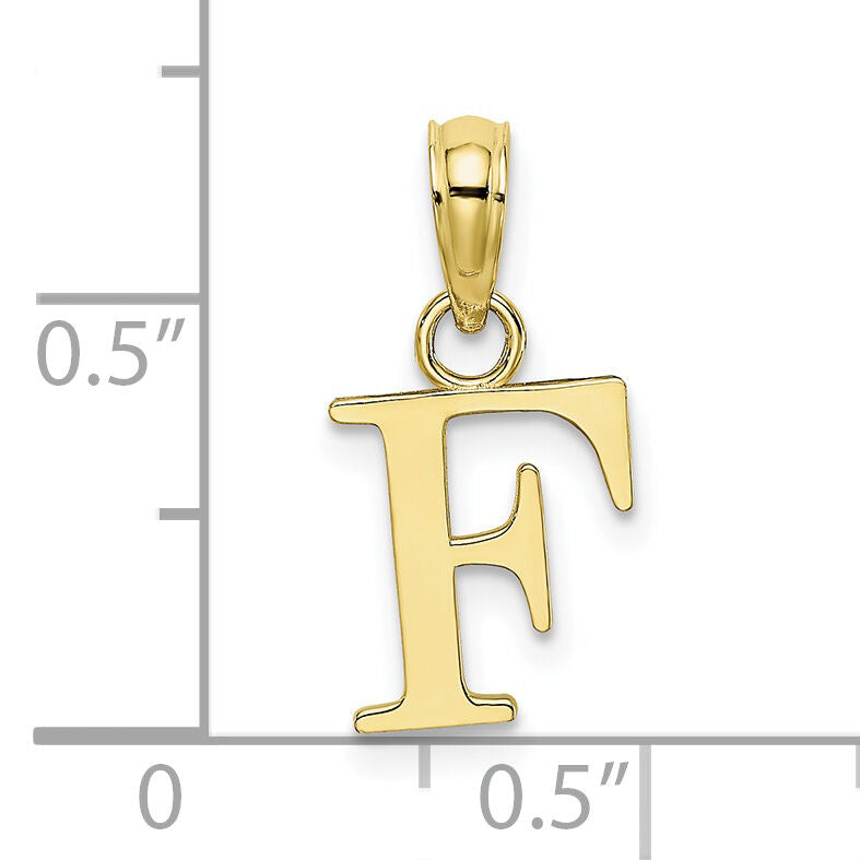 10K Polished F Block Initial Charm-10K6423F