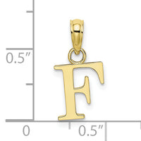 10K Polished F Block Initial Charm-10K6423F