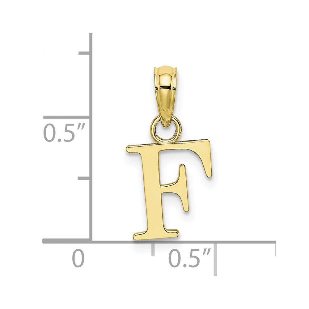 10K Polished F Block Initial Charm-10K6423F