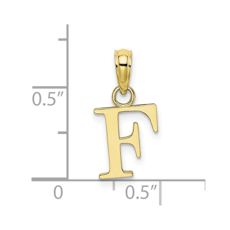 10K Polished F Block Initial Charm-10K6423F