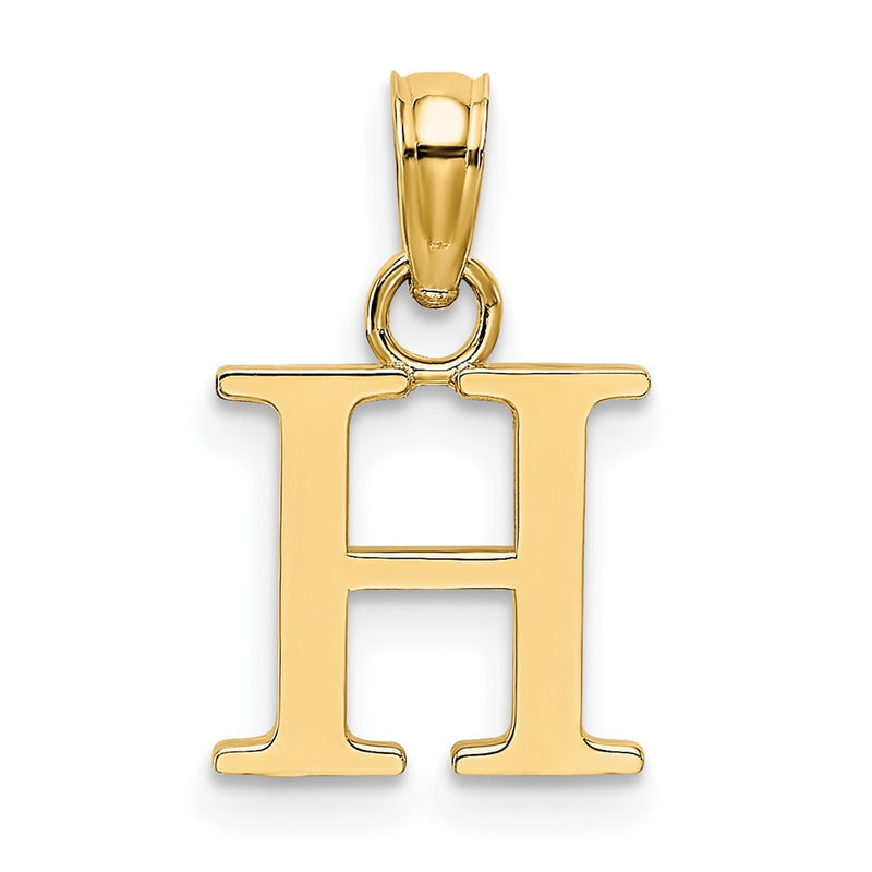 10K Polished H Block Initial Charm-10K6423H