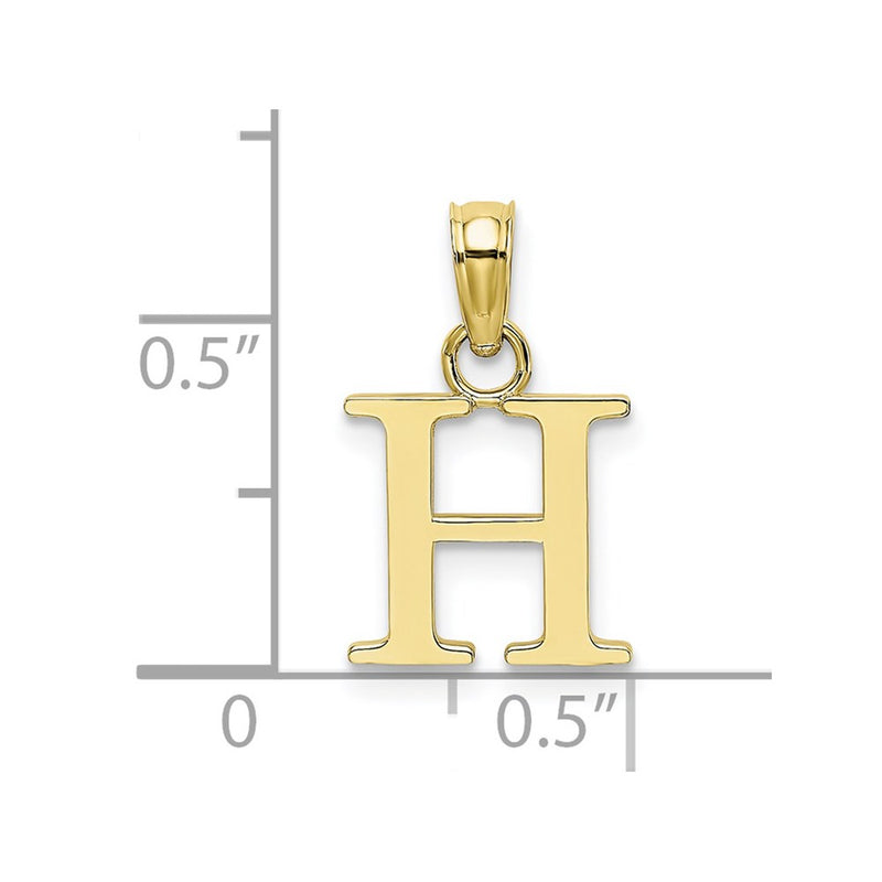 10K Polished H Block Initial Charm-10K6423H