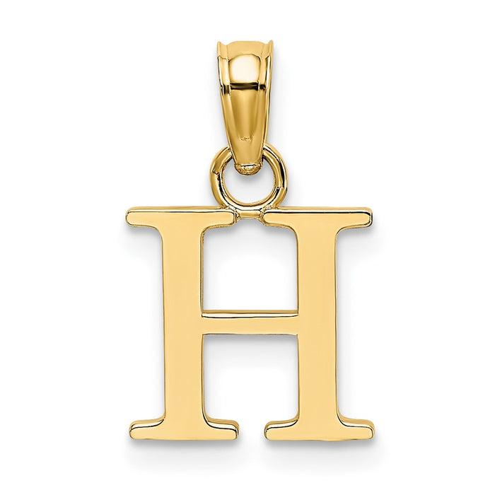 10K Polished H Block Initial Charm-10K6423H