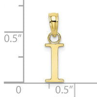 10K Polished I Block Initial Charm-10K6423I