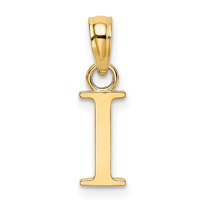 10K Polished I Block Initial Charm-10K6423I