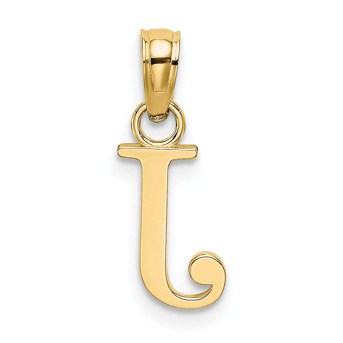 10K Polished J Block Initial Charm-10K6423J