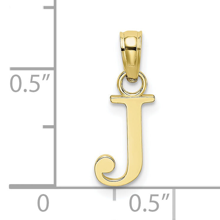 10K Polished J Block Initial Charm-10K6423J