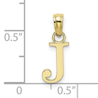 10K Polished J Block Initial Charm-10K6423J