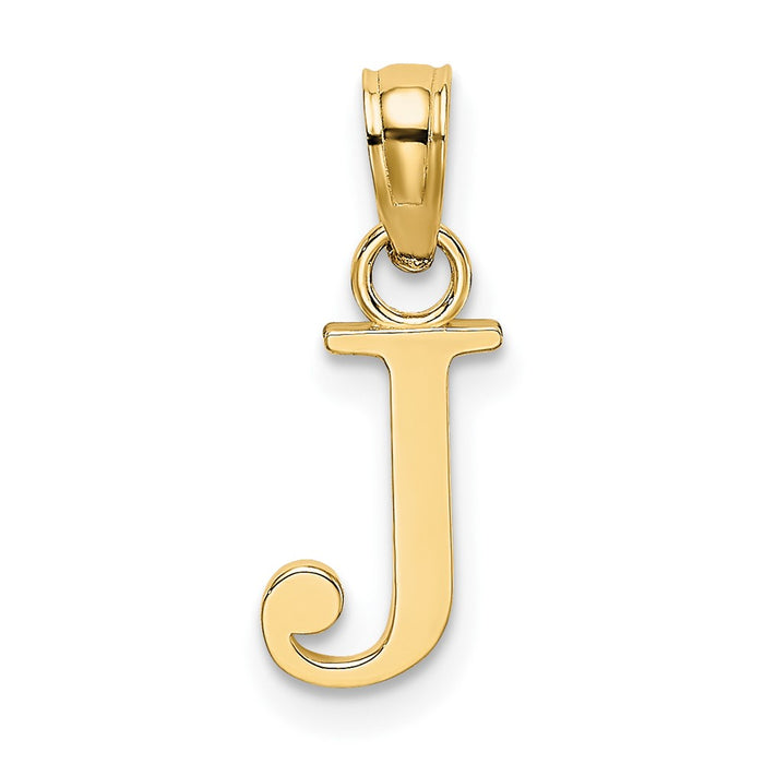 10K Polished J Block Initial Charm-10K6423J