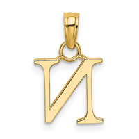 10K Polished N Block Initial Charm-10K6423N