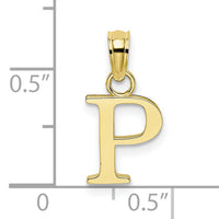 10K Polished P Block Initial Charm-10K6423P