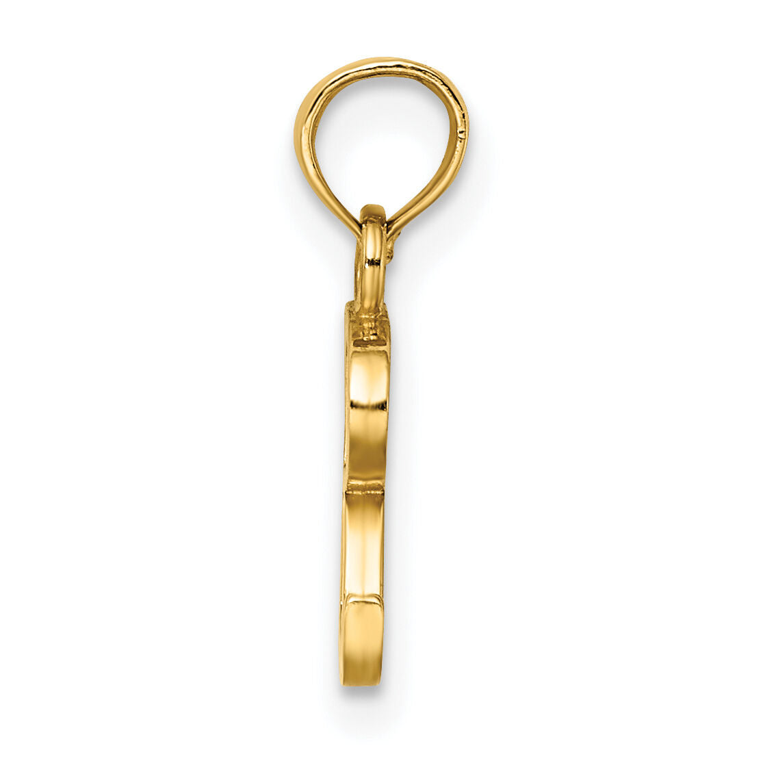 10K Polished R Block Initial Charm-10K6423R