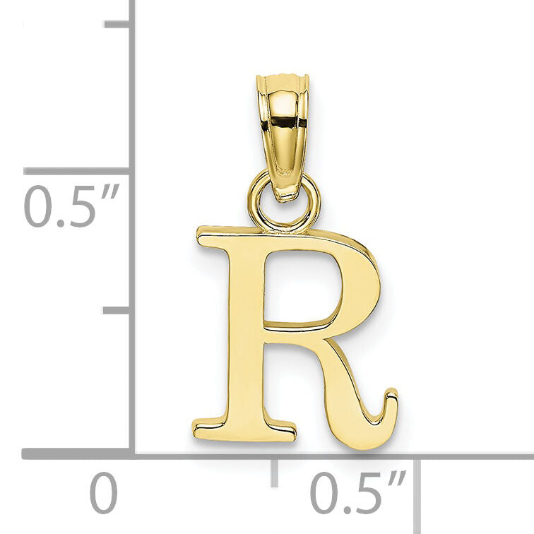 10K Polished R Block Initial Charm-10K6423R