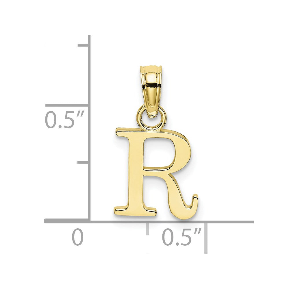 10K Polished R Block Initial Charm-10K6423R