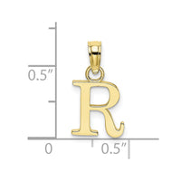 10K Polished R Block Initial Charm-10K6423R