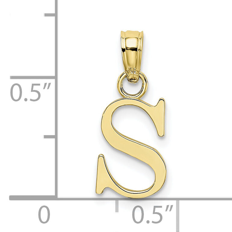 10K Polished S Block Initial Charm-10K6423S