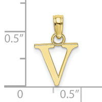 10K Polished V Block Initial Charm-10K6423V