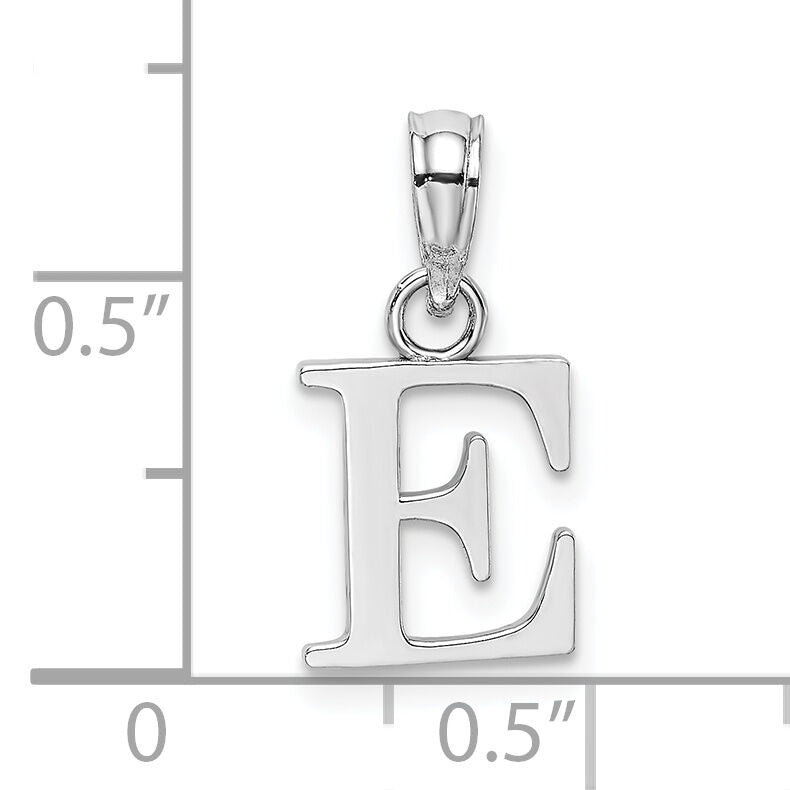10K White Gold Polished E Block Initial Charm-10K6423WE