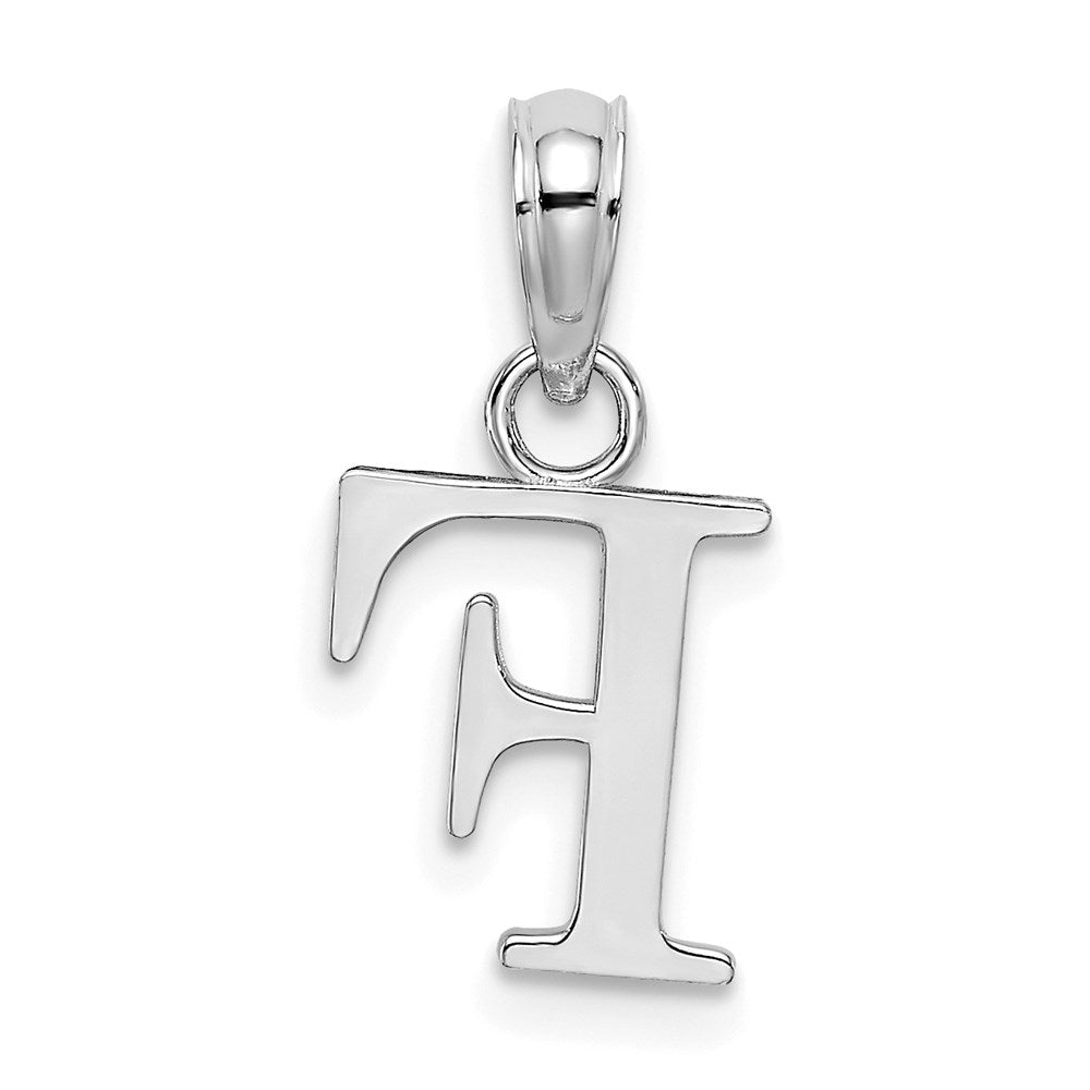 10K White Gold Polished F Block Initial Charm-10K6423WF