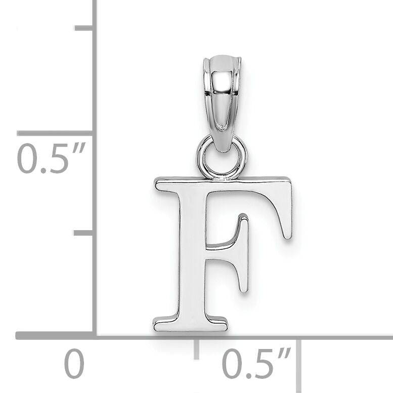 10K White Gold Polished F Block Initial Charm-10K6423WF