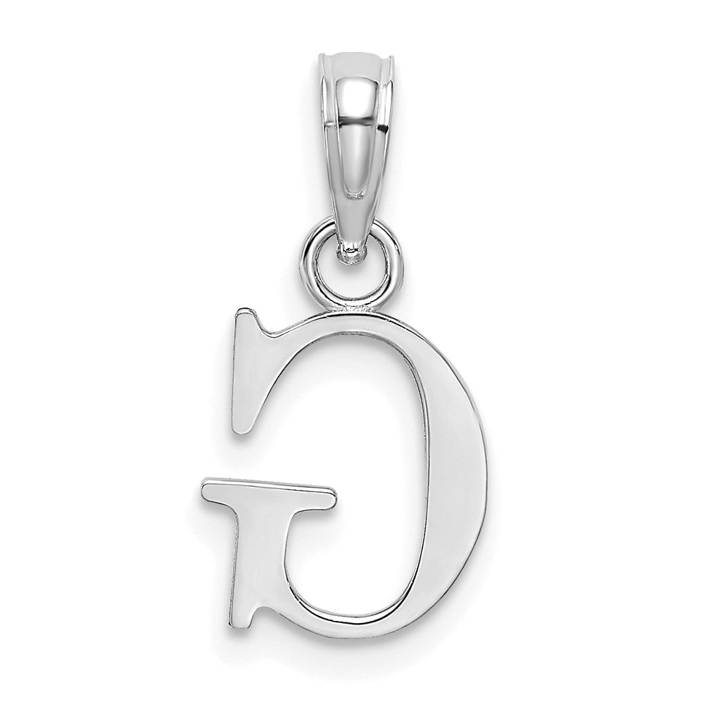 10K White Gold Polished G Block Initial Charm-10K6423WG