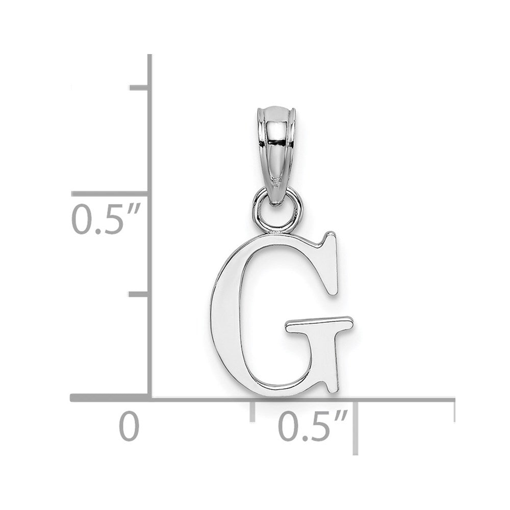 10K White Gold Polished G Block Initial Charm-10K6423WG