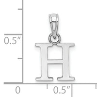 10K White Gold Polished H Block Initial Charm-10K6423WH
