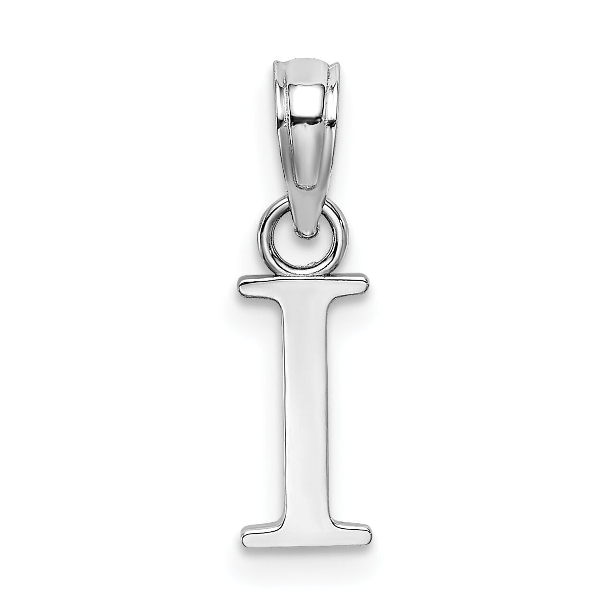 10K White Gold Polished I Block Initial Charm-10K6423WI