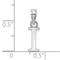 10K White Gold Polished I Block Initial Charm-10K6423WI