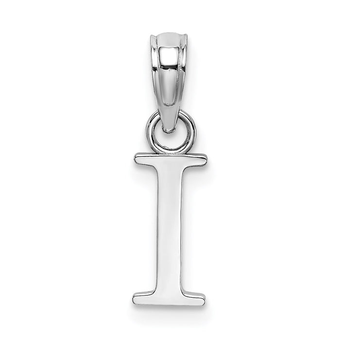 10K White Gold Polished I Block Initial Charm-10K6423WI