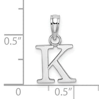 10K White Gold Polished K Block Initial Charm-10K6423WK