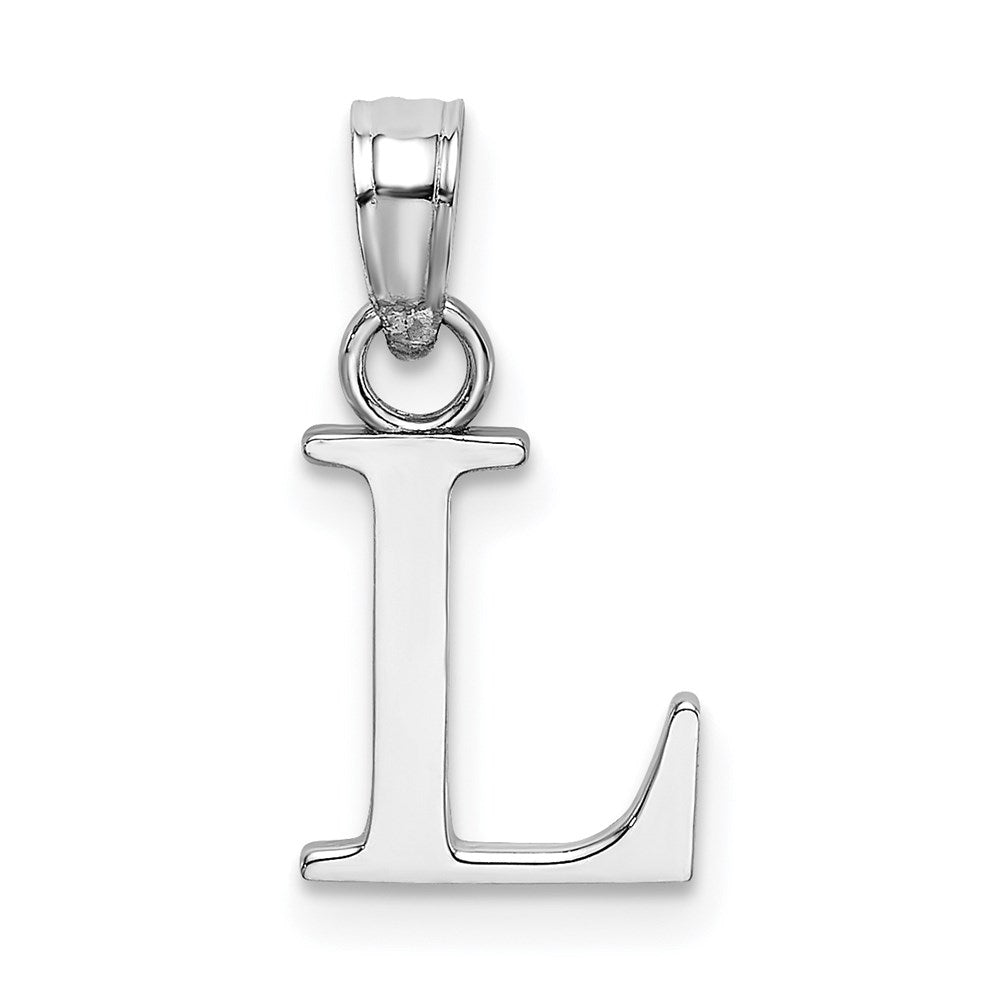 10K White Gold Polished L Block Initial Charm-10K6423WL