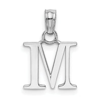 10K White Gold Polished M Block Initial Charm-10K6423WM
