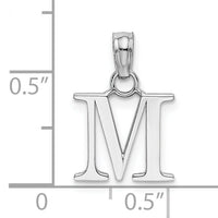 10K White Gold Polished M Block Initial Charm-10K6423WM
