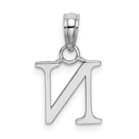 10K White Gold Polished N Block Initial Charm-10K6423WN