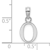 10K White Gold Polished O Block Initial Charm-10K6423WO