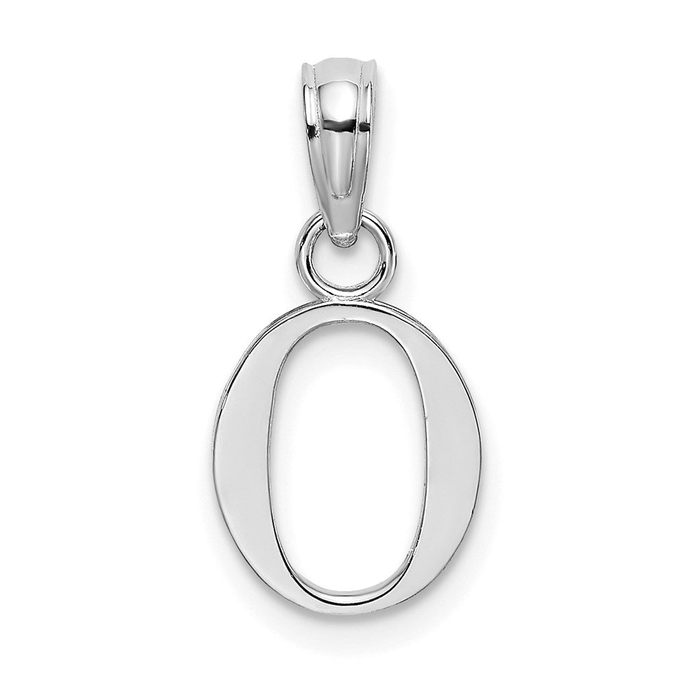 10K White Gold Polished O Block Initial Charm-10K6423WO