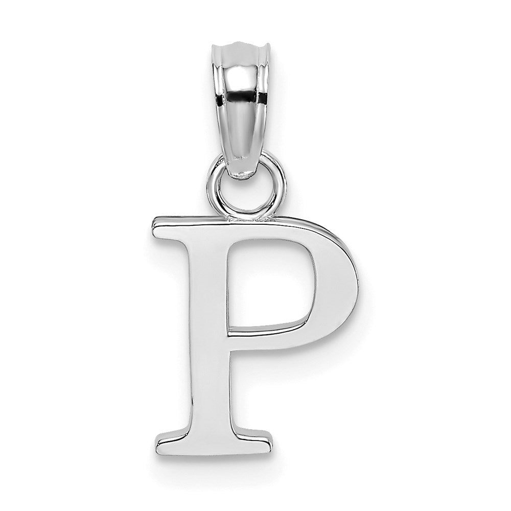 10K White Gold Polished P Block Initial Charm-10K6423WP