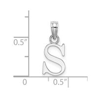 10K White Gold Polished S Block Initial Charm-10K6423WS