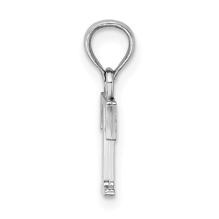10K White Gold Polished T Block Initial Charm-10K6423WT