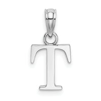 10K White Gold Polished T Block Initial Charm-10K6423WT